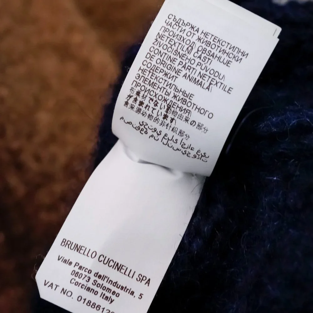 SOLD Brunello Cucinelli Colorblock Shawl Collar Cardigan - Picture 13 of 13